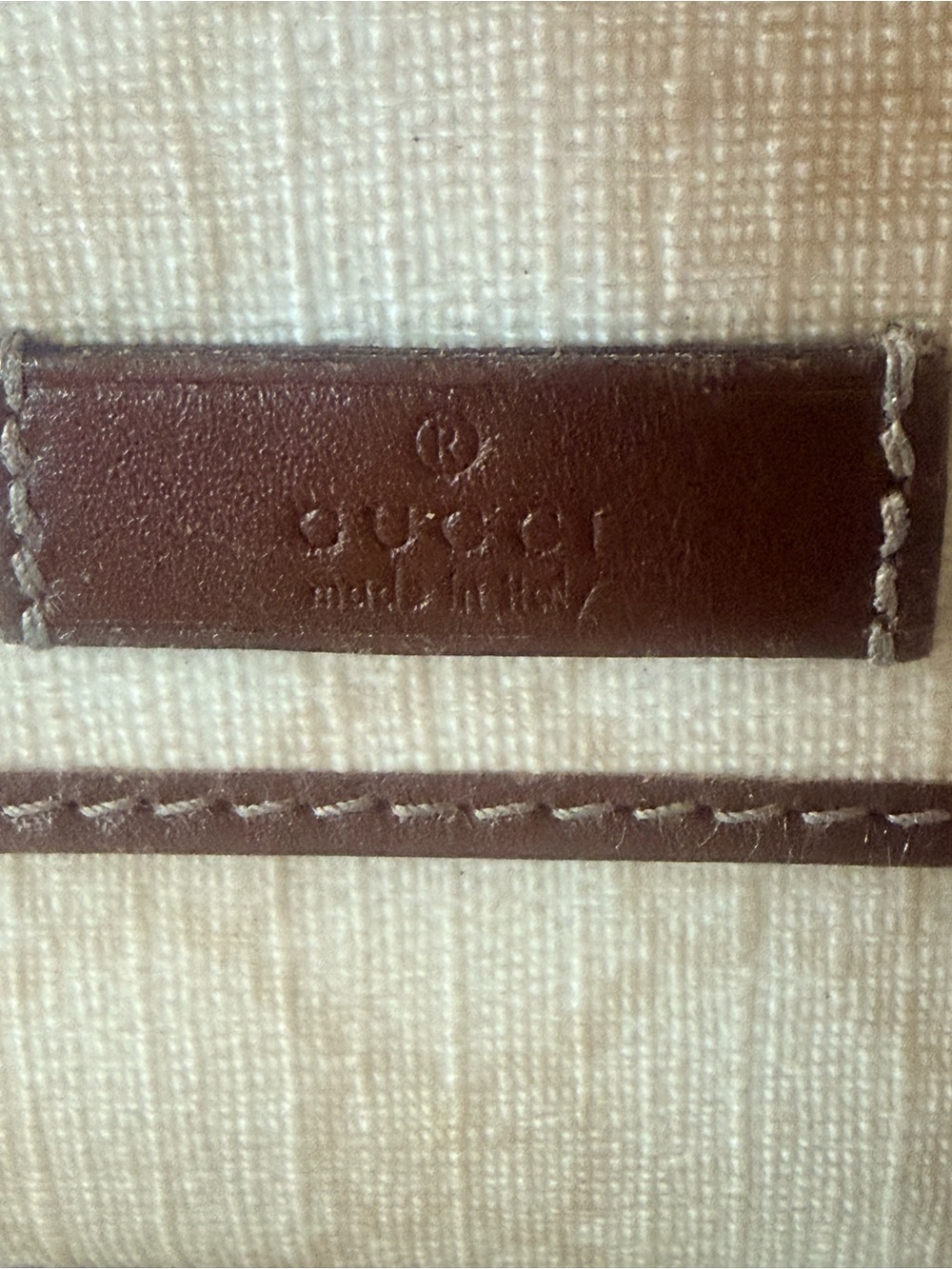 Gucci Vintage Rare Ivory GG Supreme Canvas Continental Wallet Brown Logo Plaque - Picture 2 of 10